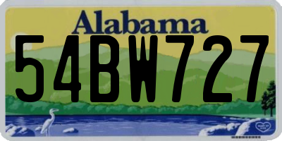 AL license plate 54BW727
