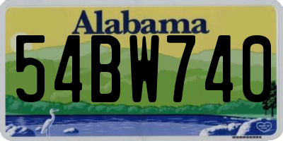 AL license plate 54BW740