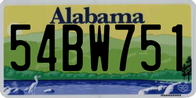 AL license plate 54BW751
