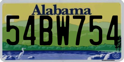 AL license plate 54BW754