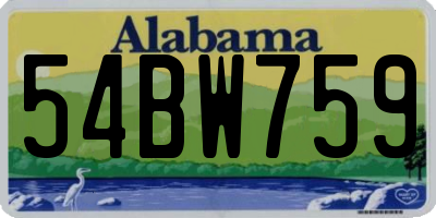 AL license plate 54BW759