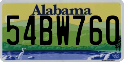 AL license plate 54BW760