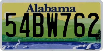 AL license plate 54BW762