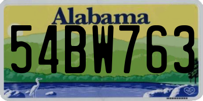 AL license plate 54BW763