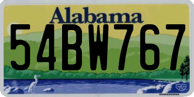 AL license plate 54BW767