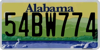 AL license plate 54BW774