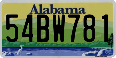 AL license plate 54BW781