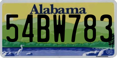 AL license plate 54BW783
