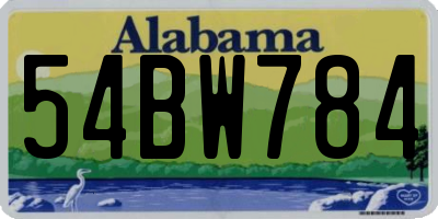 AL license plate 54BW784