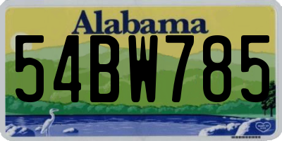 AL license plate 54BW785