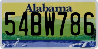 AL license plate 54BW786