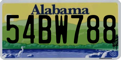 AL license plate 54BW788