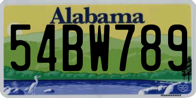 AL license plate 54BW789