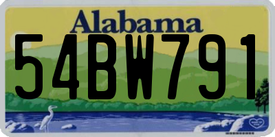 AL license plate 54BW791