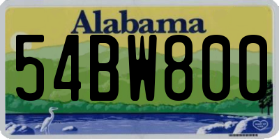 AL license plate 54BW800