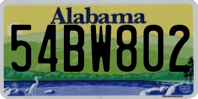 AL license plate 54BW802