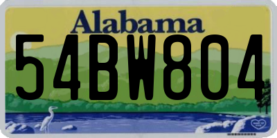 AL license plate 54BW804