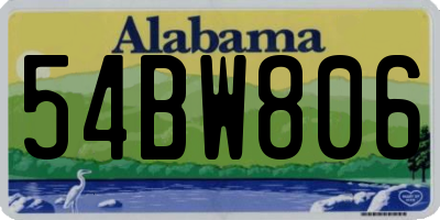 AL license plate 54BW806
