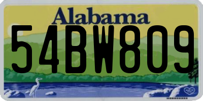 AL license plate 54BW809