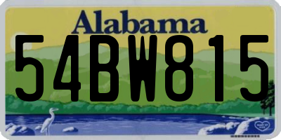 AL license plate 54BW815