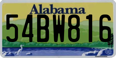 AL license plate 54BW816