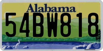 AL license plate 54BW818