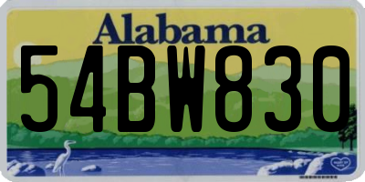 AL license plate 54BW830