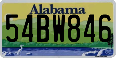 AL license plate 54BW846