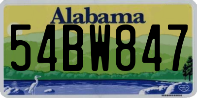 AL license plate 54BW847