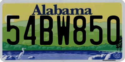 AL license plate 54BW850