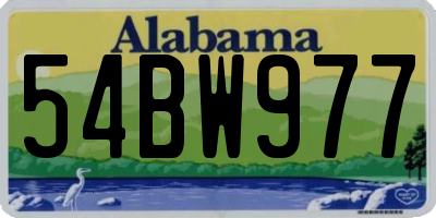 AL license plate 54BW977