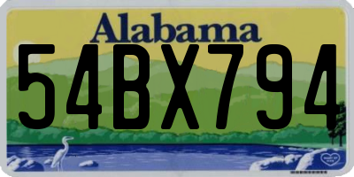 AL license plate 54BX794