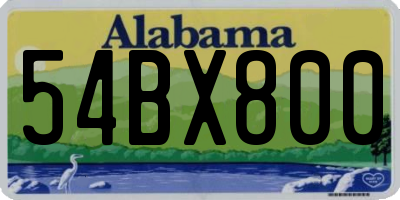 AL license plate 54BX800