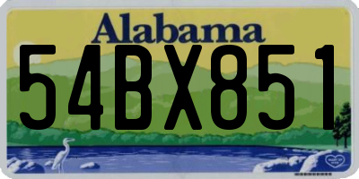 AL license plate 54BX851