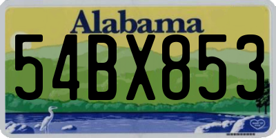 AL license plate 54BX853