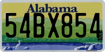 AL license plate 54BX854