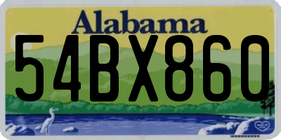 AL license plate 54BX860