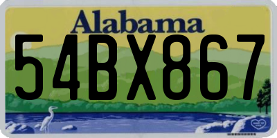 AL license plate 54BX867