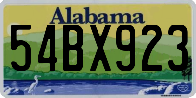 AL license plate 54BX923