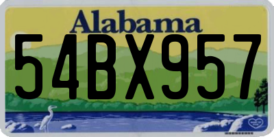 AL license plate 54BX957