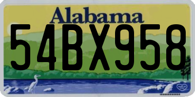 AL license plate 54BX958