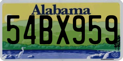 AL license plate 54BX959