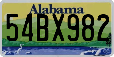 AL license plate 54BX982