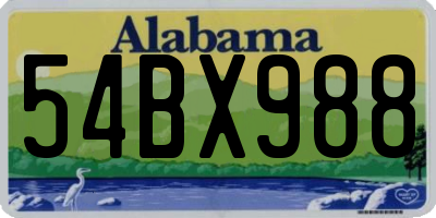 AL license plate 54BX988