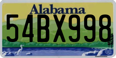 AL license plate 54BX998