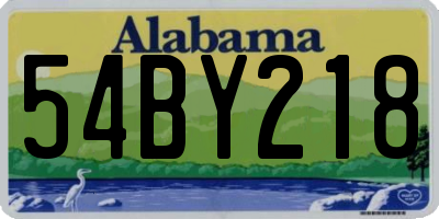 AL license plate 54BY218