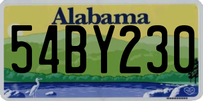 AL license plate 54BY230