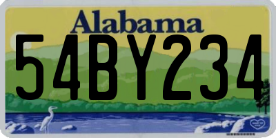 AL license plate 54BY234