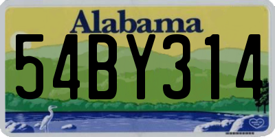 AL license plate 54BY314