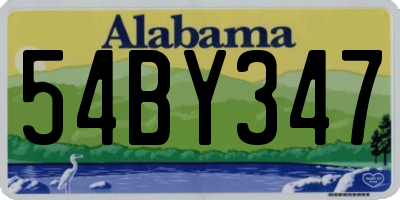 AL license plate 54BY347